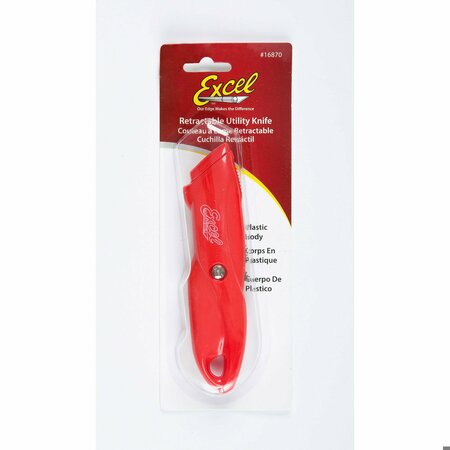 Excel Blades Retractable Plastic Utility Knife, Colors May Vary 16870IND